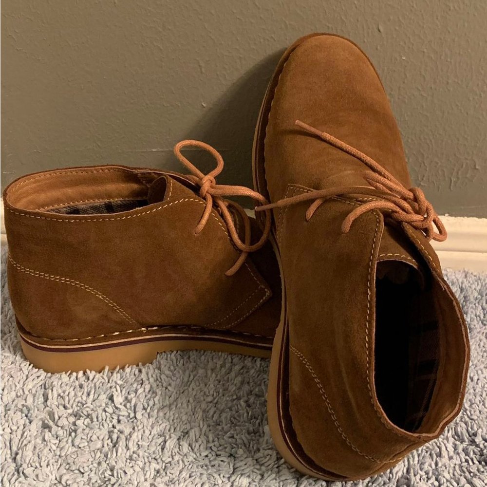 Propét Men's Findley Chukka Boot Tan Desert Sand Suede 8.5 W(E)